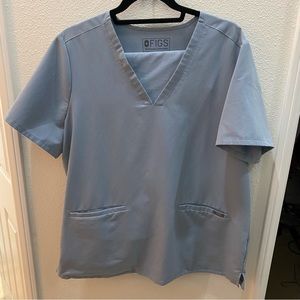 FIGS Dusty Blue Three-Pocket Casma Top/Zamora Joggers